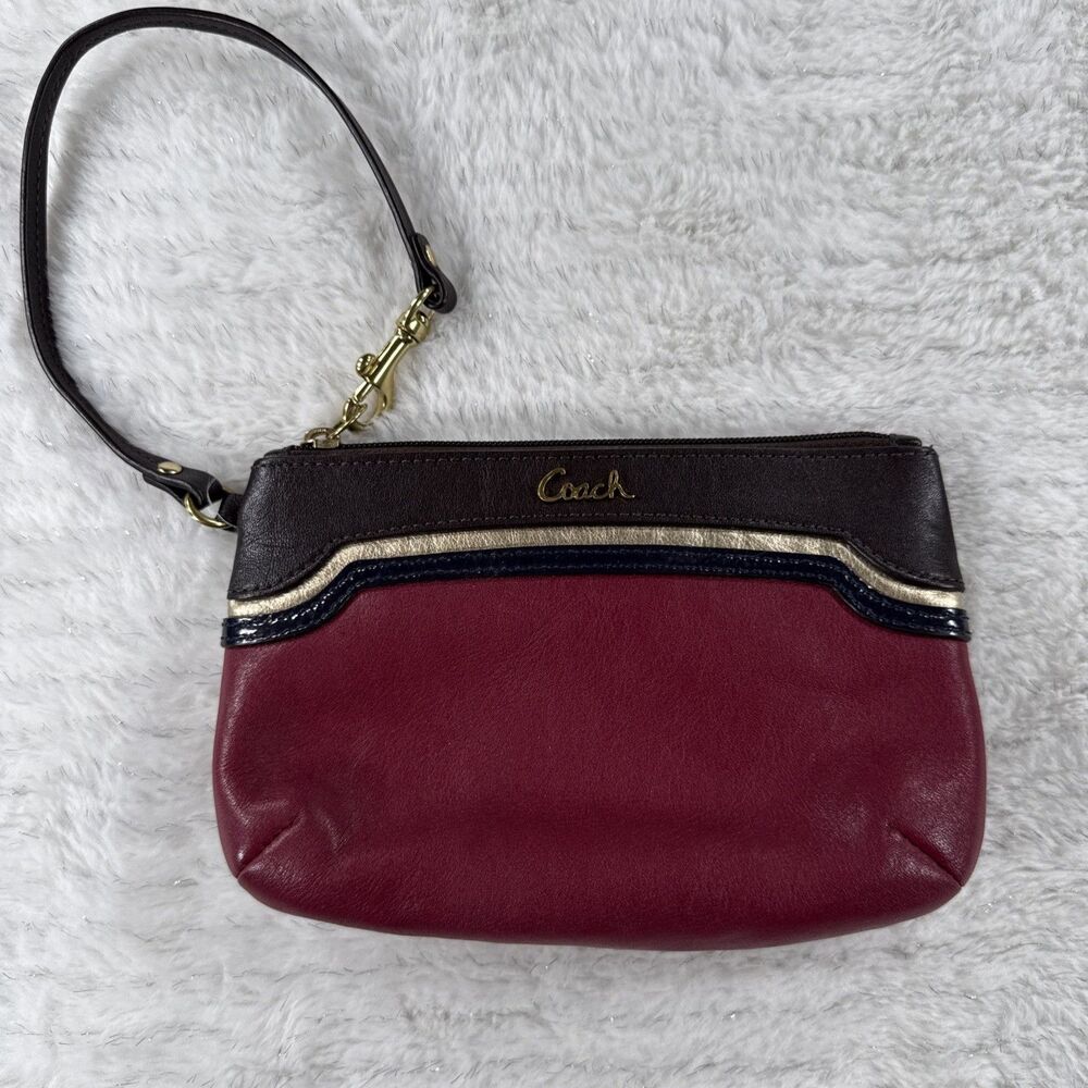 Vintage ‘08 Coach Bonnie Cashin Wave Colorblock Leather Pouch Wristlet Y2K Retro